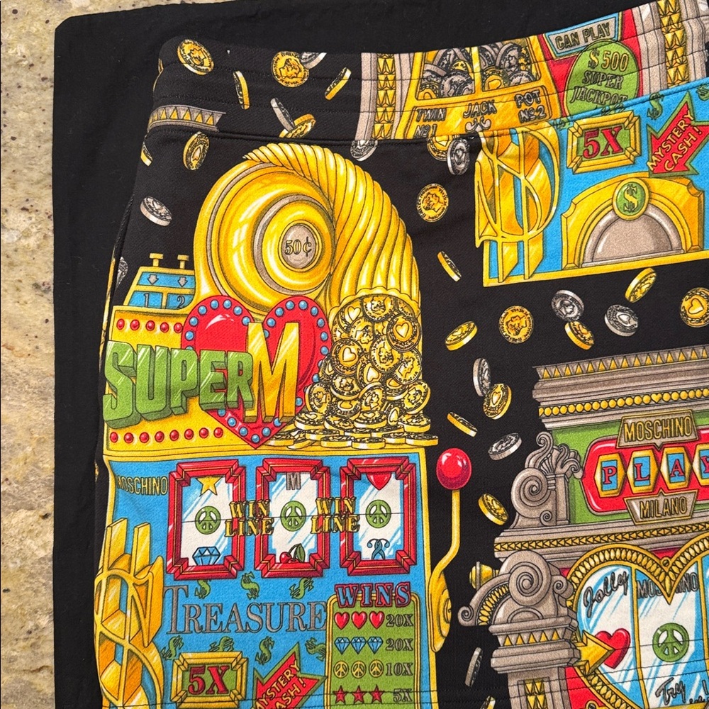 Moschino Black and Gold Graphic Mini Skirt - Picture 2 of 5